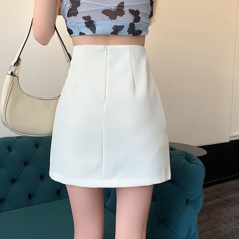 Chân váy IELGY  chữ A màu trơn thời trang cho bạn gái