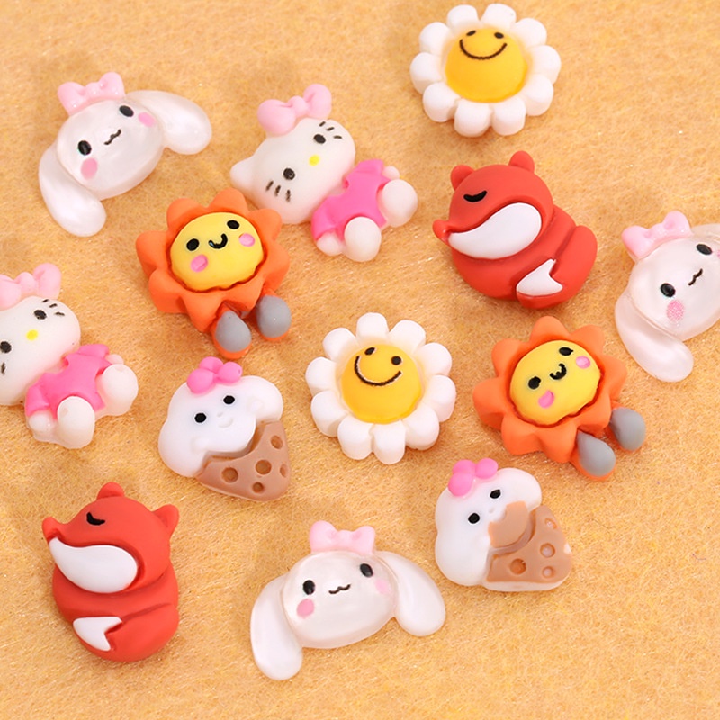 Set 20 Phụ Kiện Trang Trí Móng Tay 3D Hình Động Vật Hoạt Hình Xinh Xắn