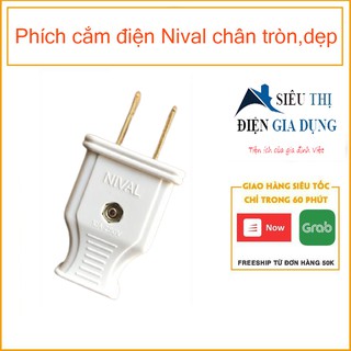 Phích cắm điện Nival chân tròn , dẹp