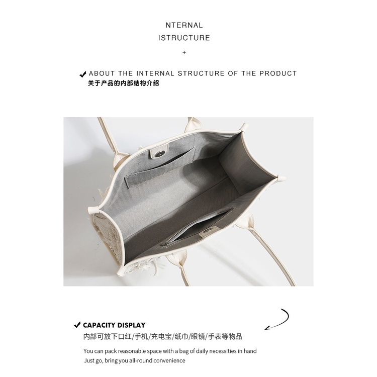 Túi vải JASMIN NOIR phối tua thời trang dành cho nữ