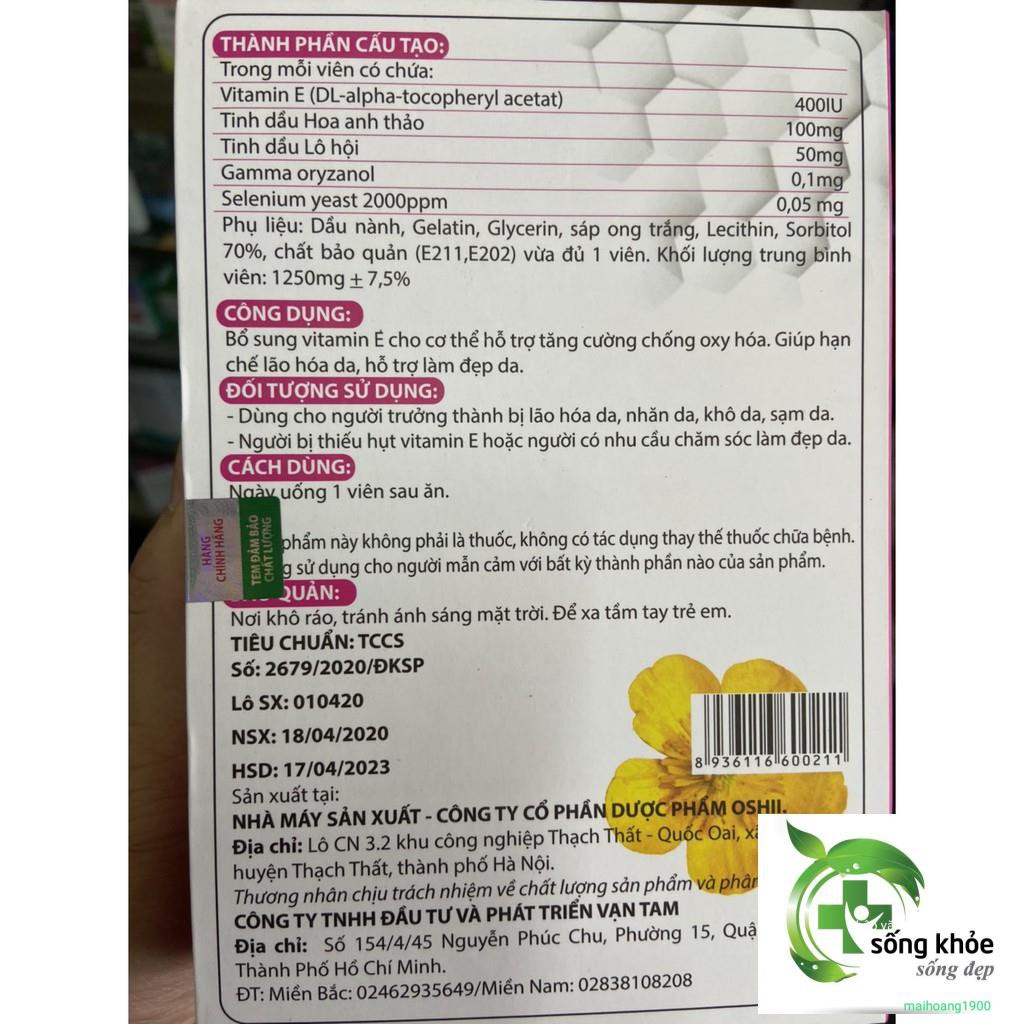 Vitamin E Đỏ Oskin-Giúp hạn chế lão hóa da, hỗ trợ làm đẹp da, chống lão hóa da, nhăn da, khô da, sạm da | Thế Giới Skin Care