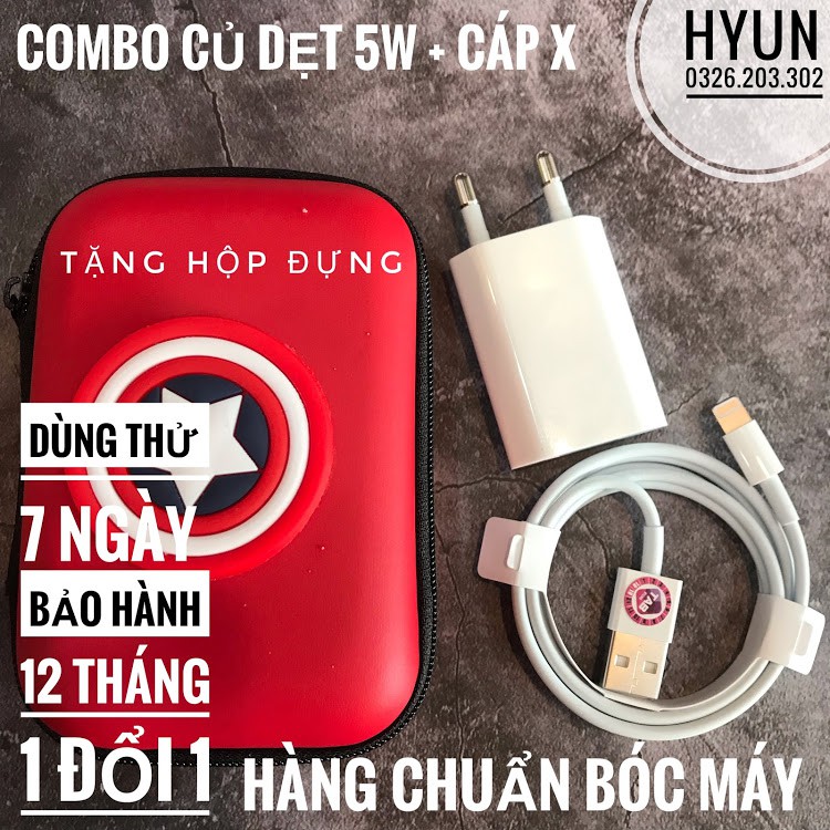Combo: Củ Dẹt + Cáp X Bóc Máy (Tặng Hộp Đựng)