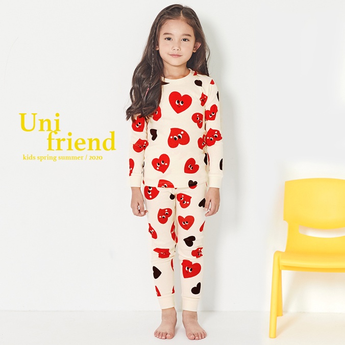 Đồ bộ quần áo dài tay cotton mùa thu đông cho bé trai và bé gái Unifriend Hàn Quốc U2021-d. Size 3, 4, 5, 6, 7, 8 tuổi