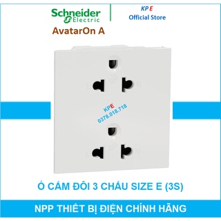 Hạt ổ cắm đôi 3 chấu 16a size e cắm nhanh m3t426ust2_we schneider avataron a - kpe electric