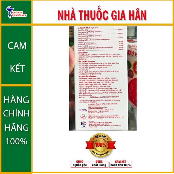 Vương não khang - hỗ trợ tăng cường trí nhớ cho trẻ em - hộp 30 gói