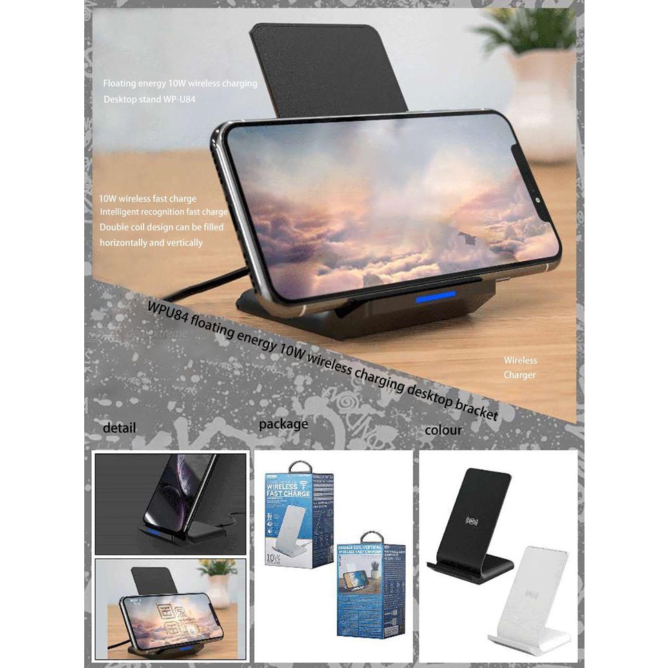 Đế sạc nhanh không dây WP-U84 - HÀNG CHÍNH HÃNG - cho Apple iPhone 8/ iPhone X/ XS Max/ip11/12 Samsung S8/ S9/ Note 9