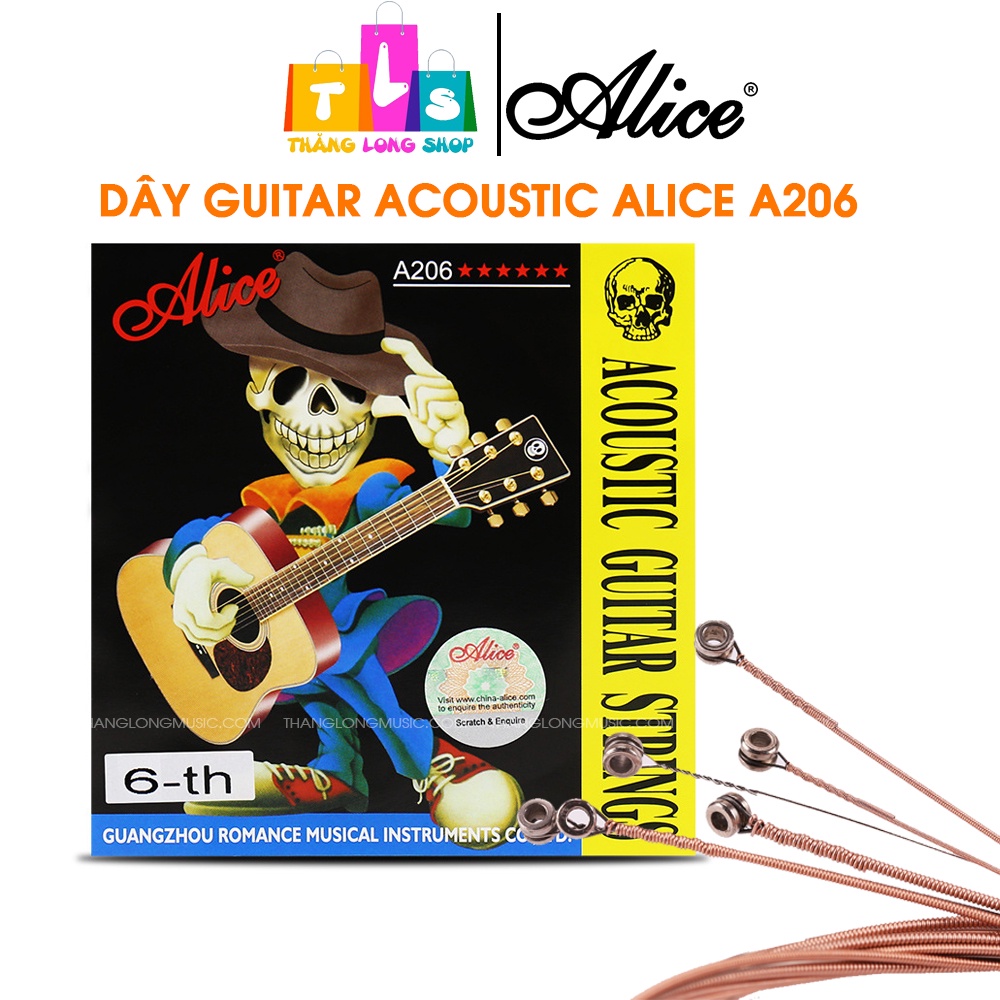 Bộ 6 Dây đàn guitar acoustic Alice A206 size SL cỡ 11 sản phẩm chính h