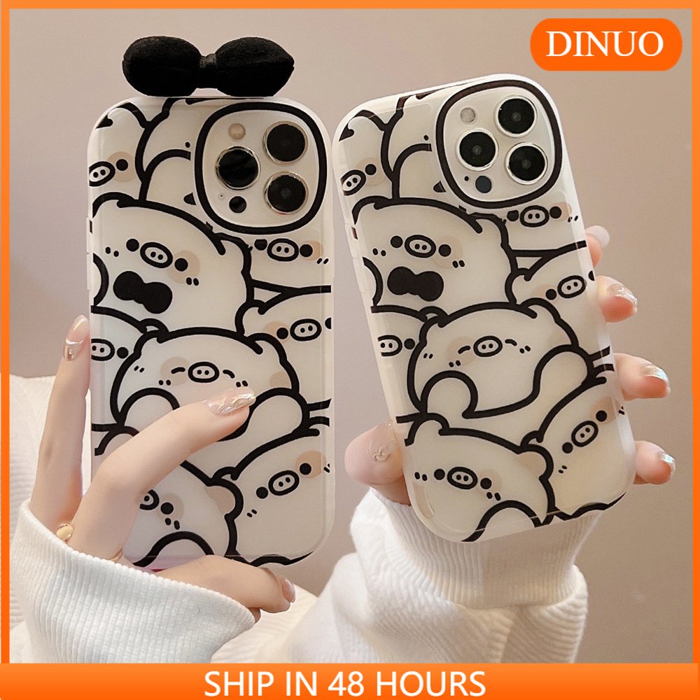 Ốp lưng  iphone Ốp Điện Thoại Trong Suốt Họa Tiết Nơ Xinh Xắn Dành Cho iPhone13 12pro max 11 7/8p X/xr Dinuo case-III