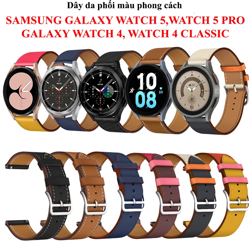 Dây da phối màu phong cách Samsung Galaxy Watch 5,Galaxy Watch 4