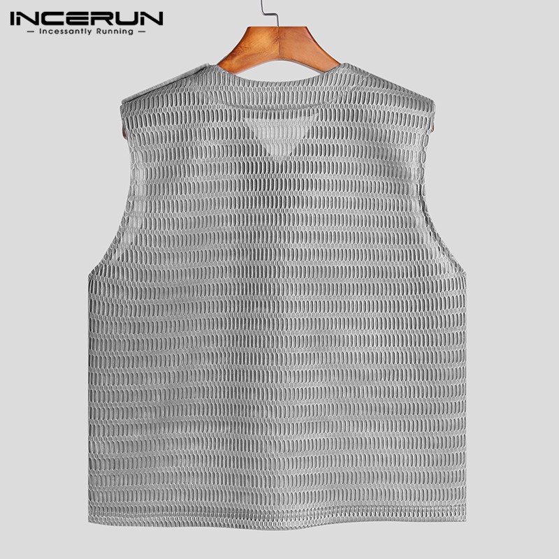 Áo ghi lê INCERUN cổ chữ v dáng rộng phong cách Hippie thời trang mùa xuân cho nam giới