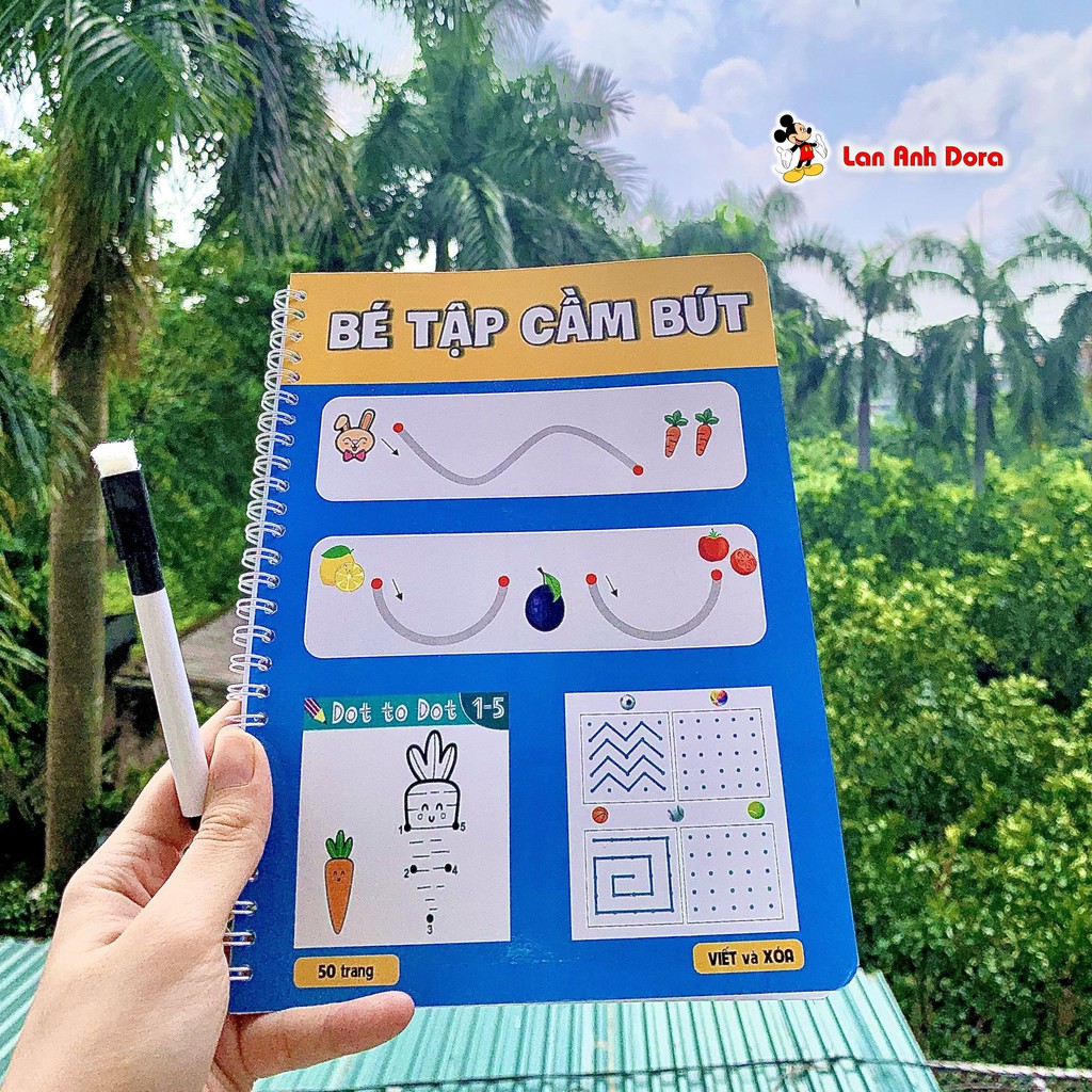 Học liệu bé tập cầm bút + tặng kèm 1 bút viết xoá