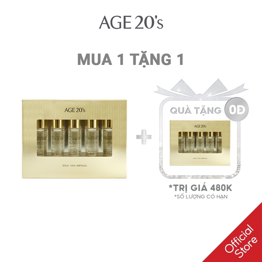 Set Tinh Chất Dưỡng Da Age 20's Gold Cica Ampoule (Set 5ea) 10ml x 5c