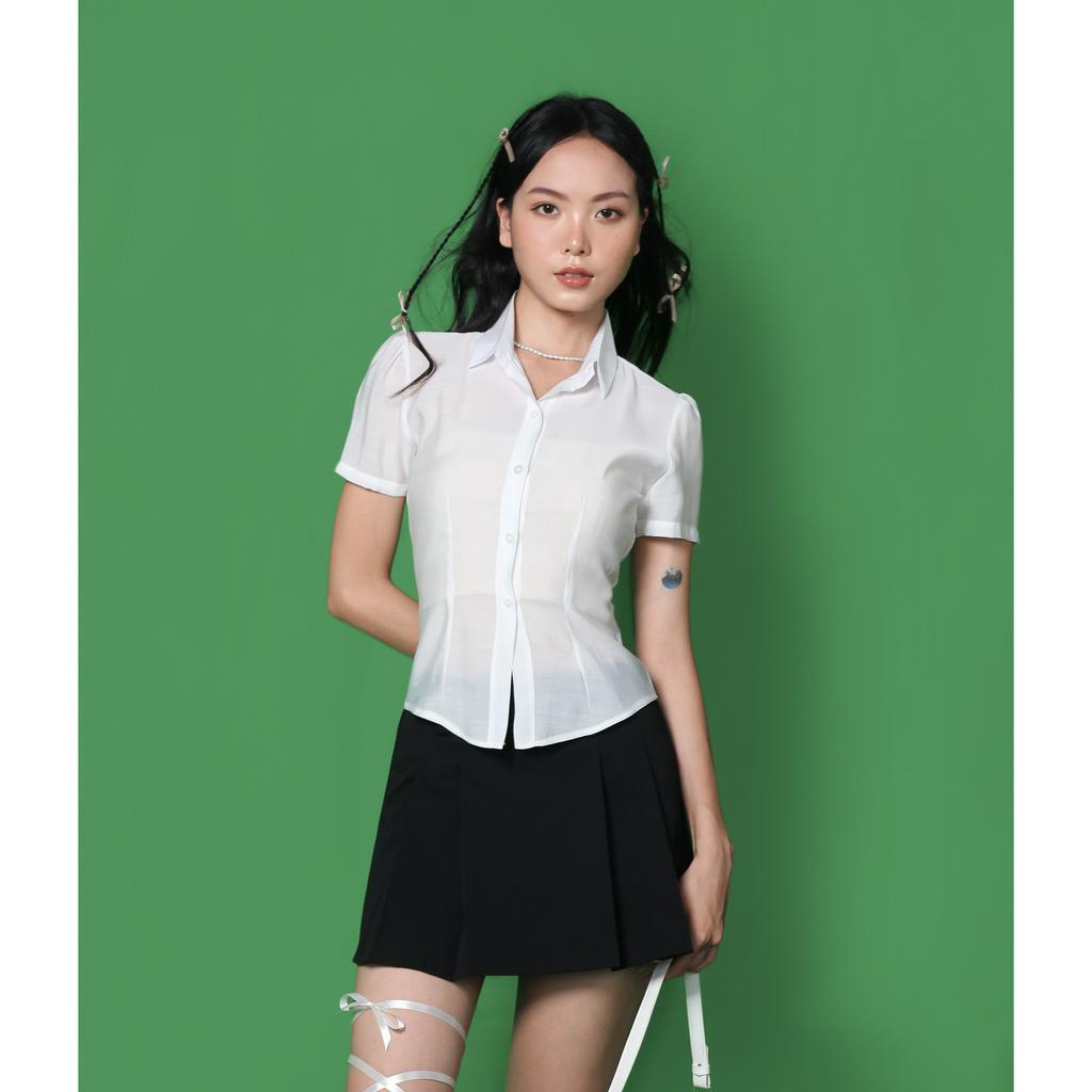 DALLA Áo sơ mi mỏng tay ngắn phồng (SM8)