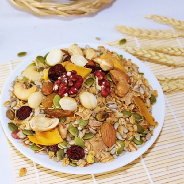 Granola Siêu Hạt Mix 12, Ngũ Cốc Mix 11 100% Hạt Không Yến Mạch NHALAM FOOD Mật Dừa Thêm Hạnh Nhân, Hạt Macca, Hạt Điều