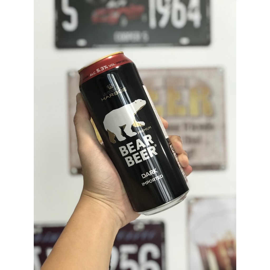 Bia Gấu Bear Beer Dark Imported 5.3% – Lon 500ml – Thùng 24 Lon