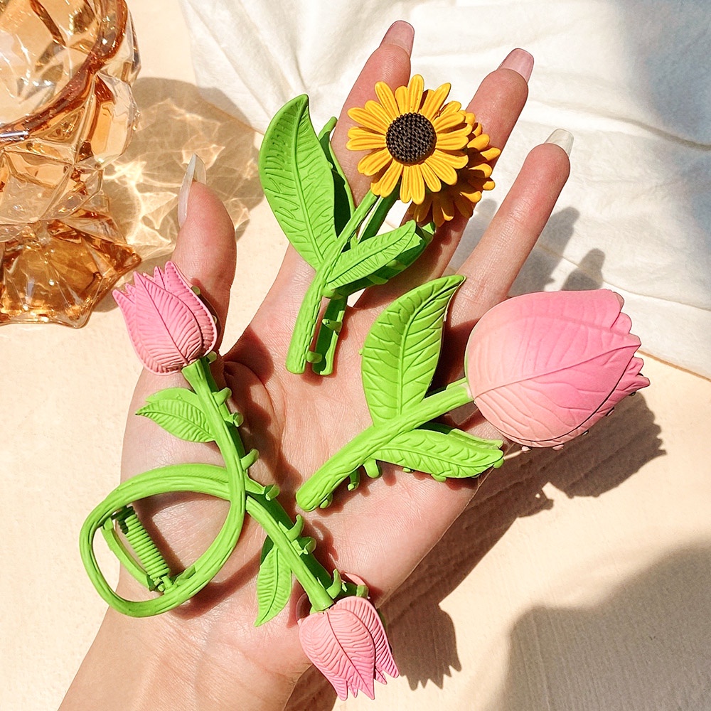 RainBow Bows 1 Kẹp Tóc Kim Loại Hình Bông Hoa Phong Cách Hàn Quốc Thời Trang Dành Cho Nữ