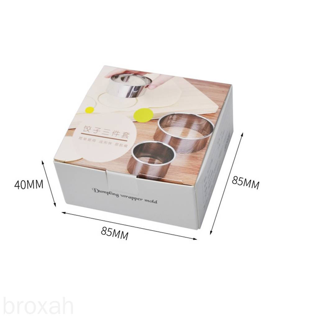Bộ 3 Khuôn Làm Bánh Xếp Hình Tròn Bằng Thép Không Gỉ