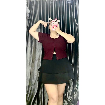 Áo thun gân cúc bấm giữa Bigsize