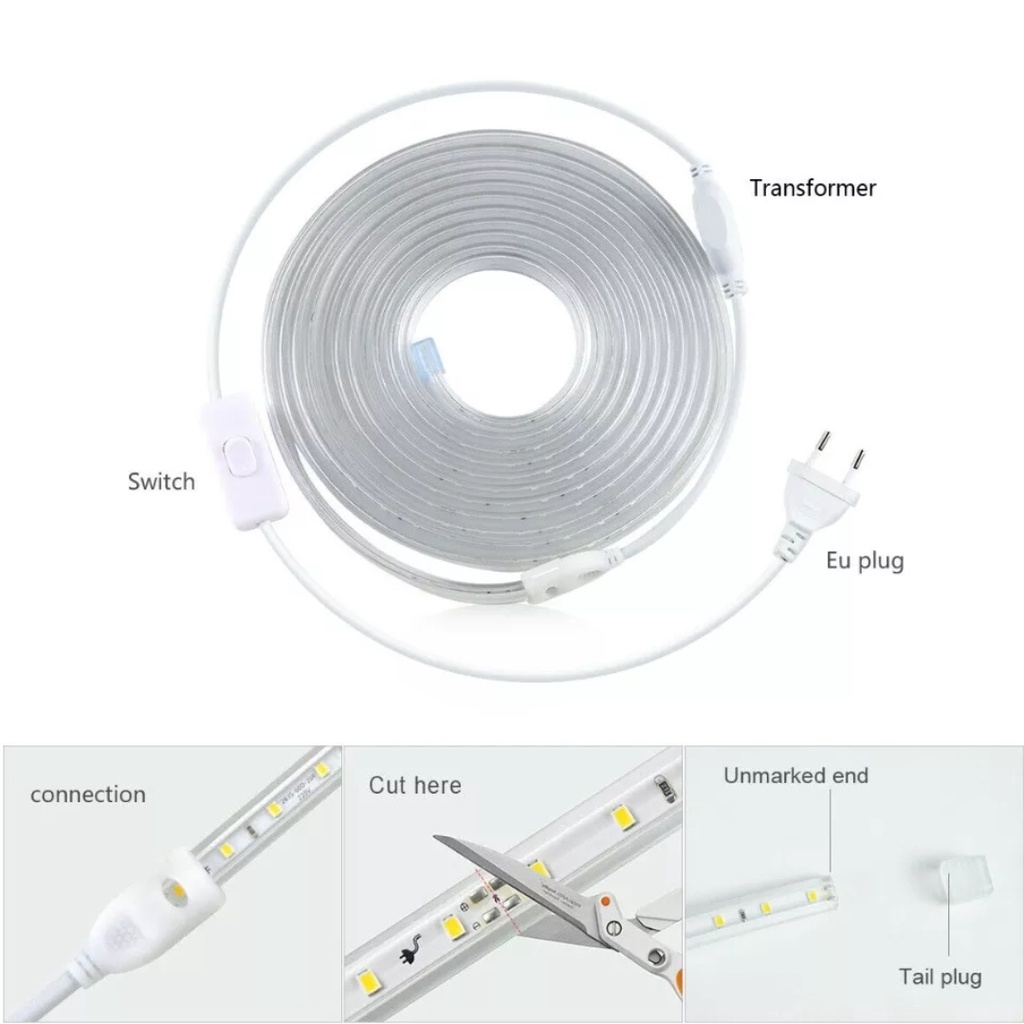 Đèn led dây 220V 2835 100m/cuộn siêu sáng thương hiệu ESNCO dùng trang trí ngoài trời  hắt ttrần thạch cao