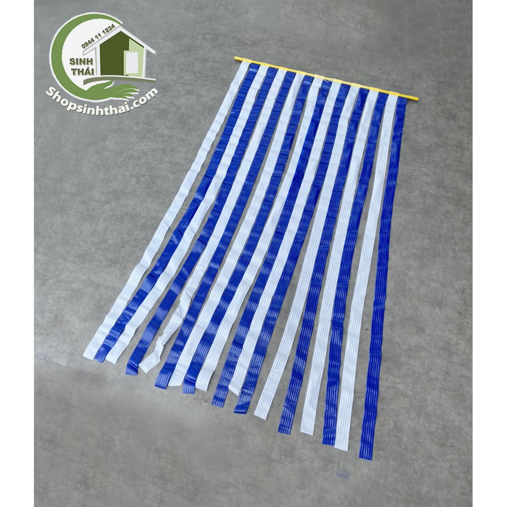 Rèm màn nhựa, dây nhựa xanh trắng - 1m x 1,7m