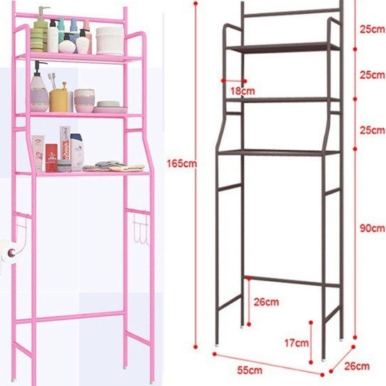 Kệ Để Đồ Phòng Vệ Sinh Sau Toilet Thông Minh - Nội Thất Nhà Tắm - 3 Tầng Tiết Kiệm Không Gian - Bách Hóa Online
