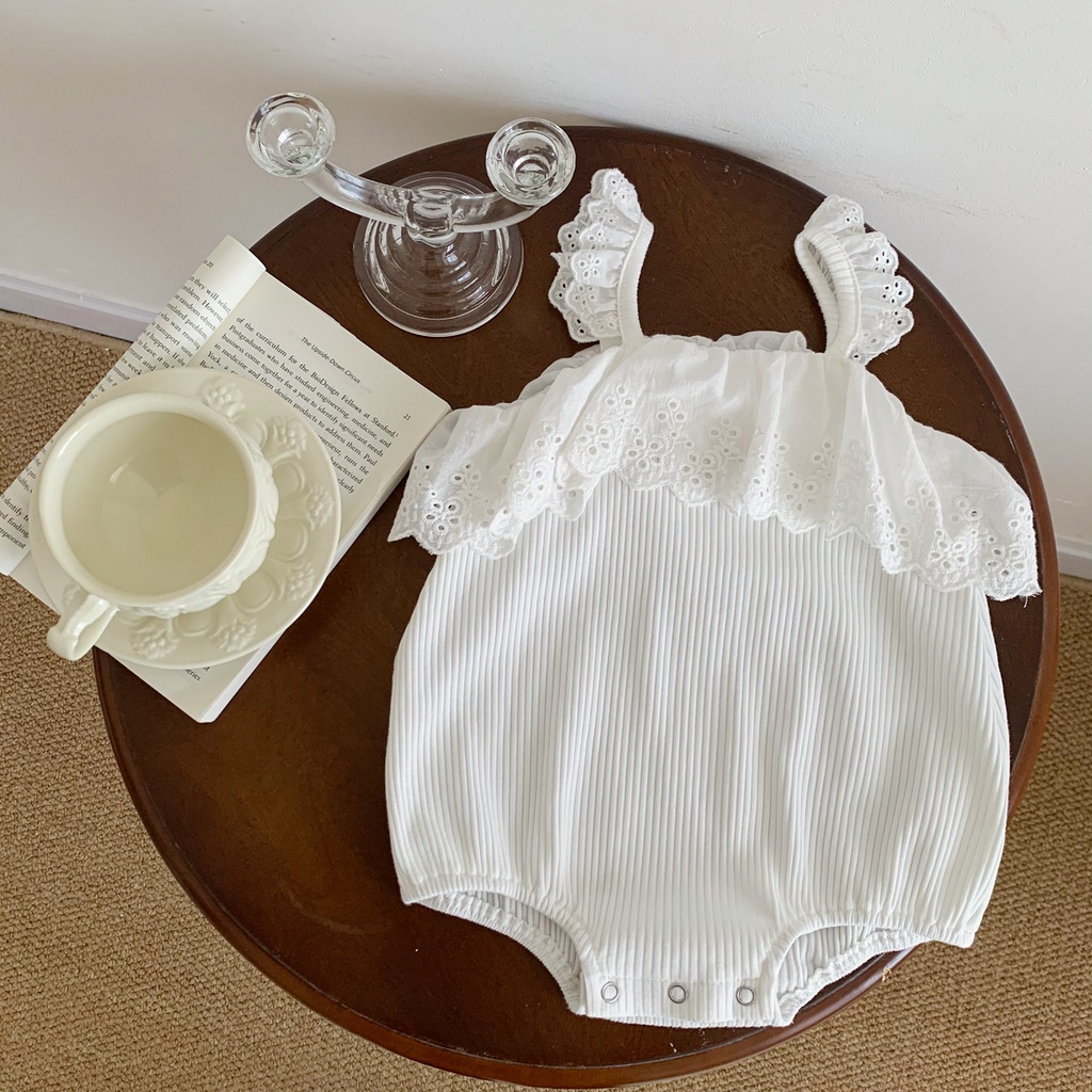 Bộ Áo Liền Quần Hai Dây Phối Ren Dáng Rộng Phong Cách Phương Tây Thời Trang Mùa Hè Mới Cho