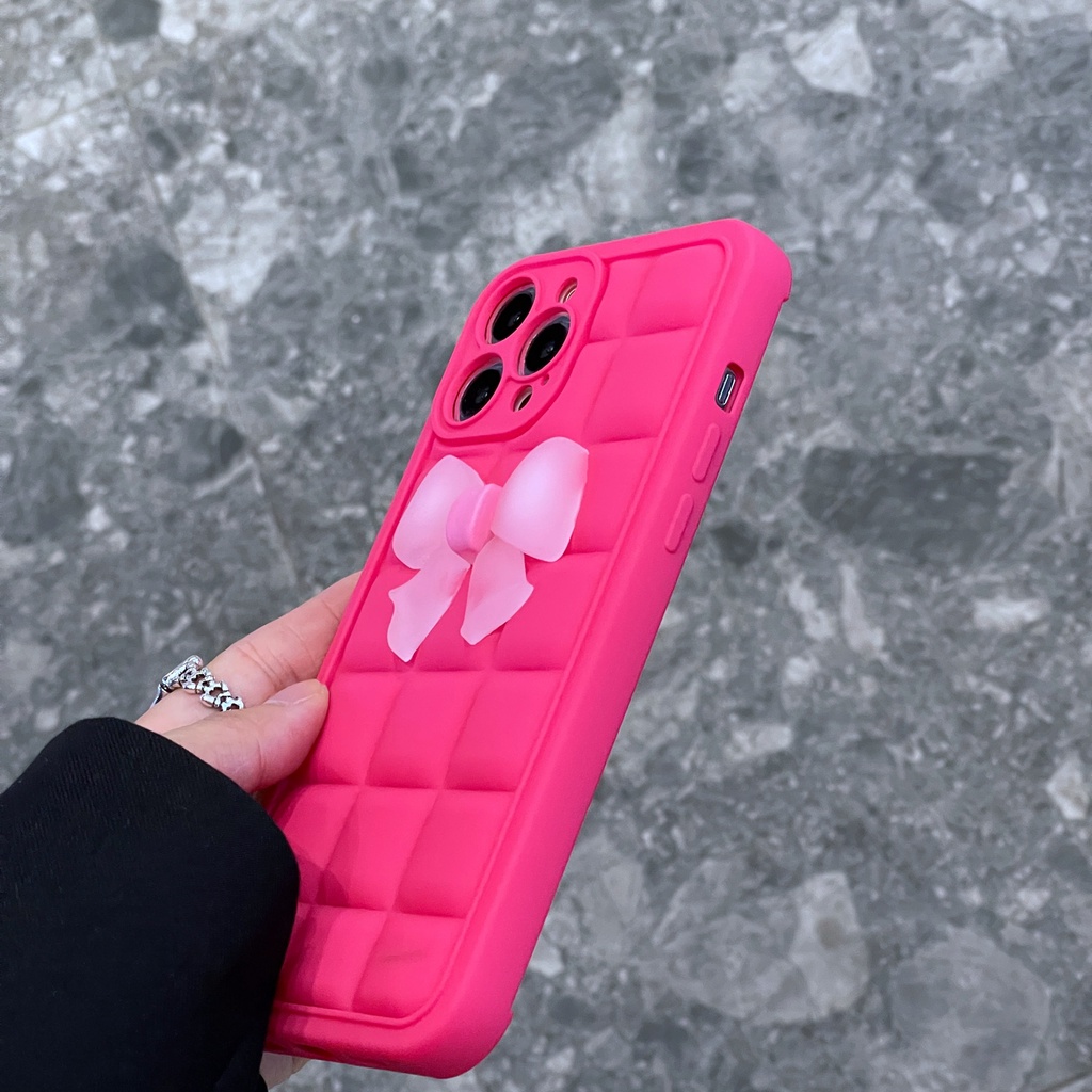 Ốp Điện Thoại Mềm Hình Hoa Hồng Đính Nơ Cho Iphone 12 pro max 11 pro max xs max xr x 13proamx