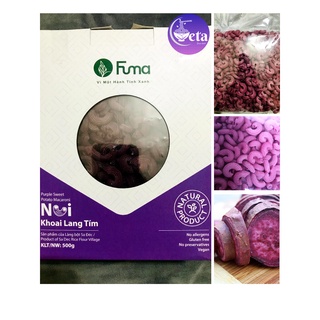 Nui khoai lang tím Fuma 500g/hộp - Nuôi ống làng bột Sa đéc- Eatclean, thực dưỡng, giảm cân