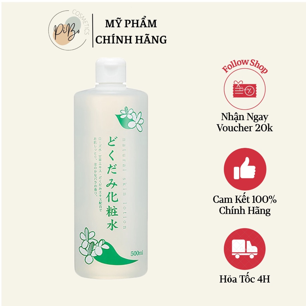 Nước hoa hồng Toner diếp cá Dokudami Natural Skin Lotion Nhật 500ml