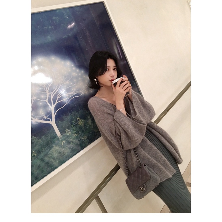 Áo Cardigan Len Mỏng Tay Form Rộng Dáng Dài