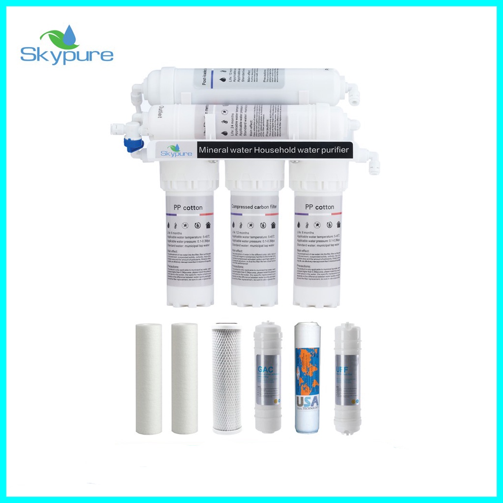Máy lọc nước Skypure Yl 8 + Bộ lõi lọc nước, máy lọc nước uống trực tiếp, không tốn điện, sử dụng công nghệ UF ưu việt.