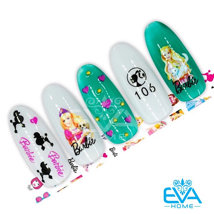 Decal Dán Móng Tay 3D Nail Sticker Hoạ Tiết Hoạt Hình Búp Bê Barbie EB106