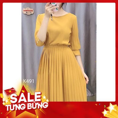 ĐẦM XẾP LY CAO CẤP K491 , K492 - SHOP RUBY (Hàng may thiết kế ,ảnh thật shop tự chụp)