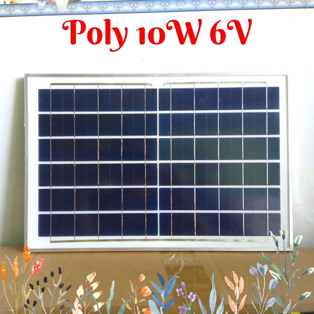 💥6W 8W 10W  - 6V💥 Tấm pin năng lượng mặt trời 6W 8W 10W 6V poly khung nhôm, tặng kèm giá đỡ