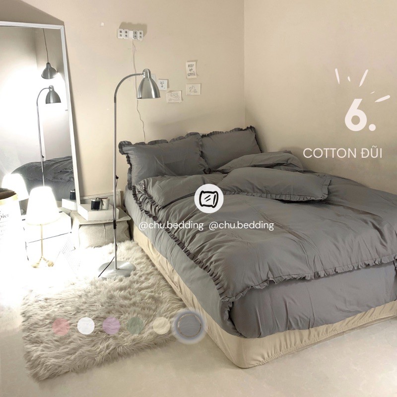 [HÀNG CÓ SĂN] Bộ chăn ga gối full 17 MÀU CHẤT LIỆU COTTON ĐŨI VIỀN BÈO | BigBuy360 - bigbuy360.vn