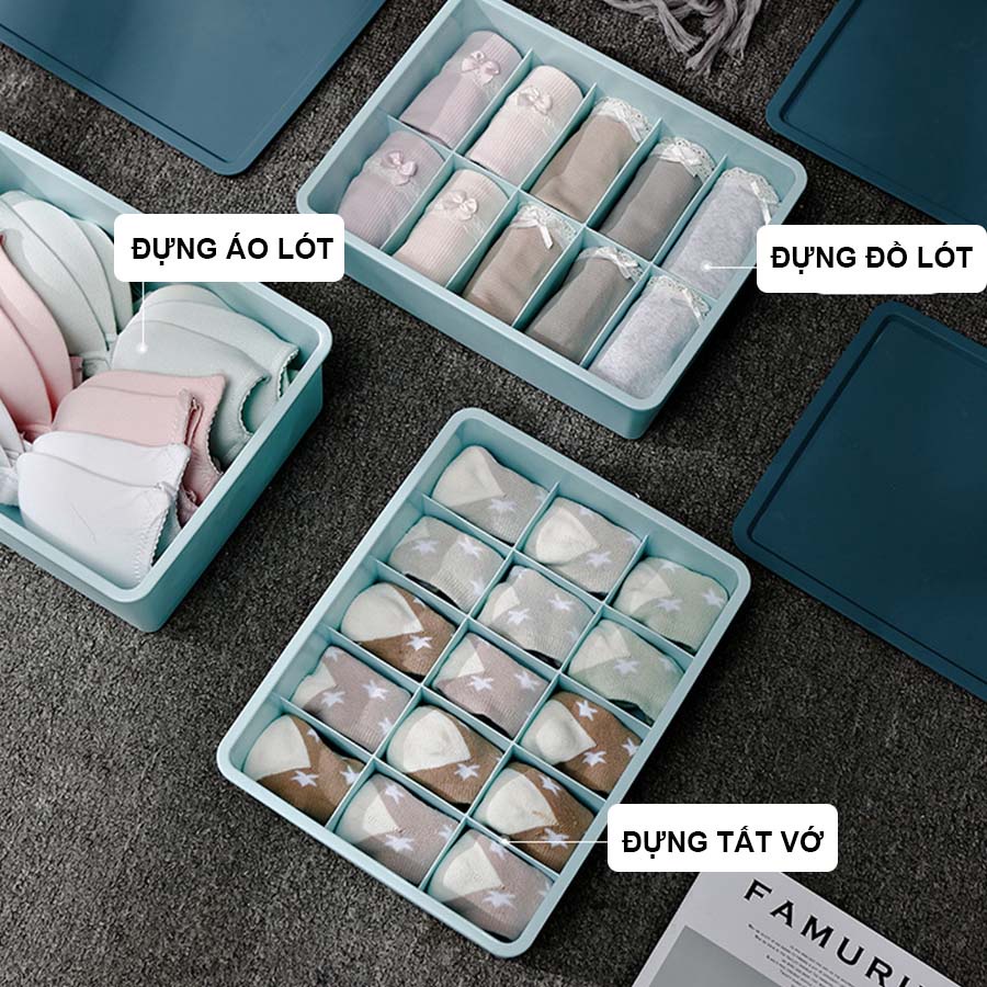 Hộp Đựng Đồ Lót, Hộp Đựng Quần Áo, Áo Lót, Hộp Đựng Quần Áo Có Nắp Chia Ngăn Nhiều Màu Cao Cấp P008