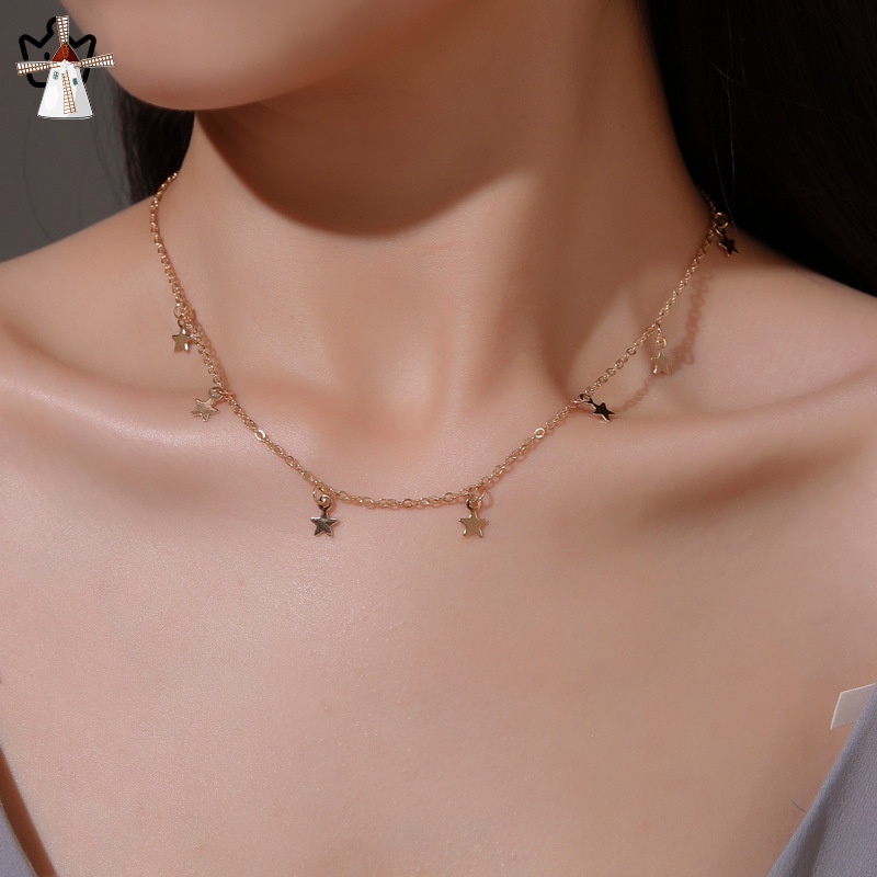 Vòng cổ Kim Loại Mặt Ngôi Sao 5 Cánh Thời Trang Hàn Quốc