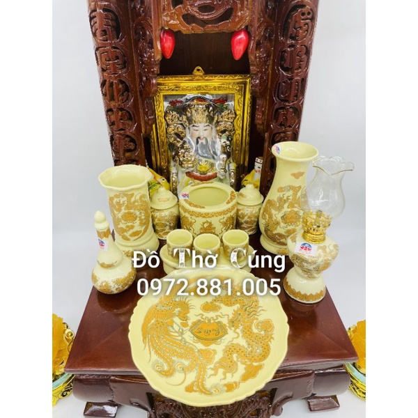 Bộ Đồ Thờ Thần Tài Gỗ Nâu
