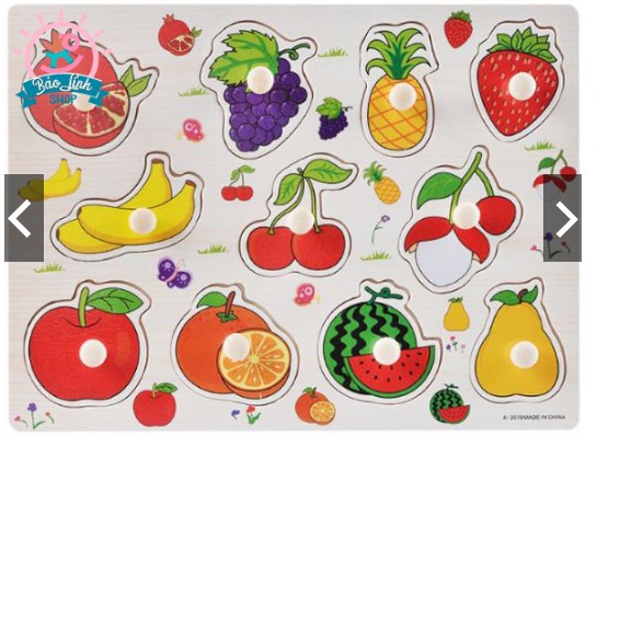 Bảng núm gỗ hình hoa quả