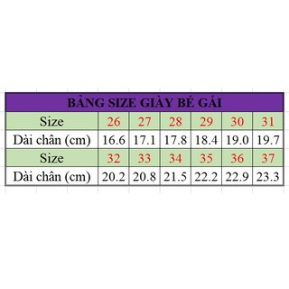 Giày sandal bé gái (size 26 đến 37)