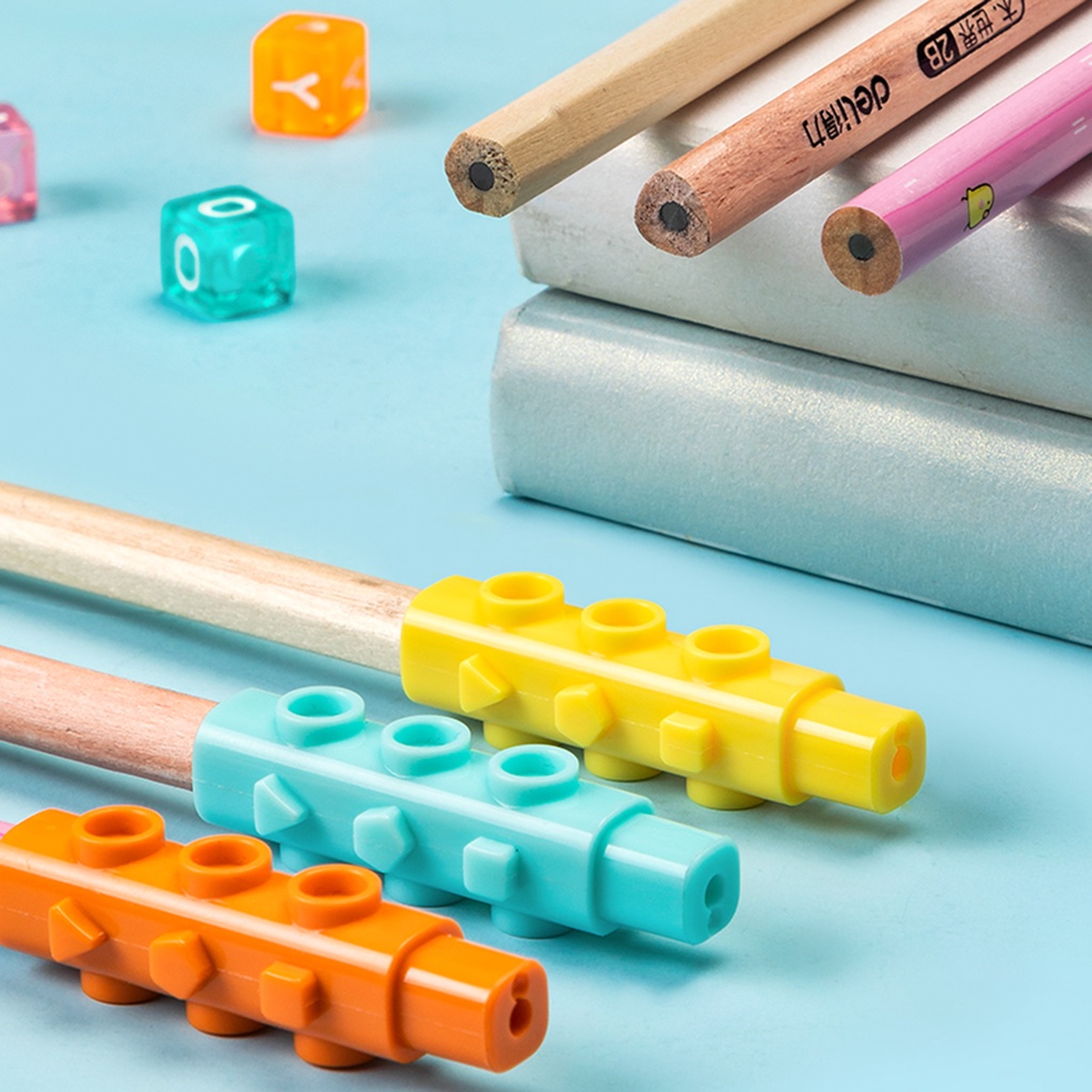 Deli 4 nắp bảo vệ bút chì hình viên gạch thông dụng cho học sinh