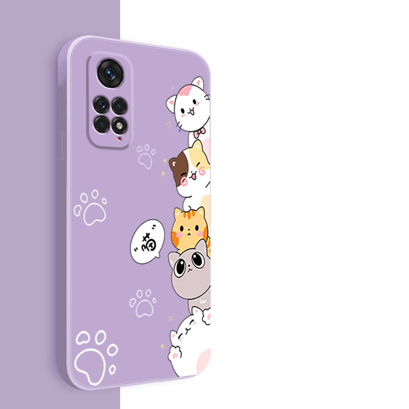 Ốp lưng redmi note 11 4g xiaomi redmi note 11s redmi note 11 pro 5g Ốp Điện Thoại Silicon Mềm In Hình Mèo Cho redmi note 11 4g xiaomi redmi note 11s redmi note 11 pro 5g DZMM01 viền vuông cute