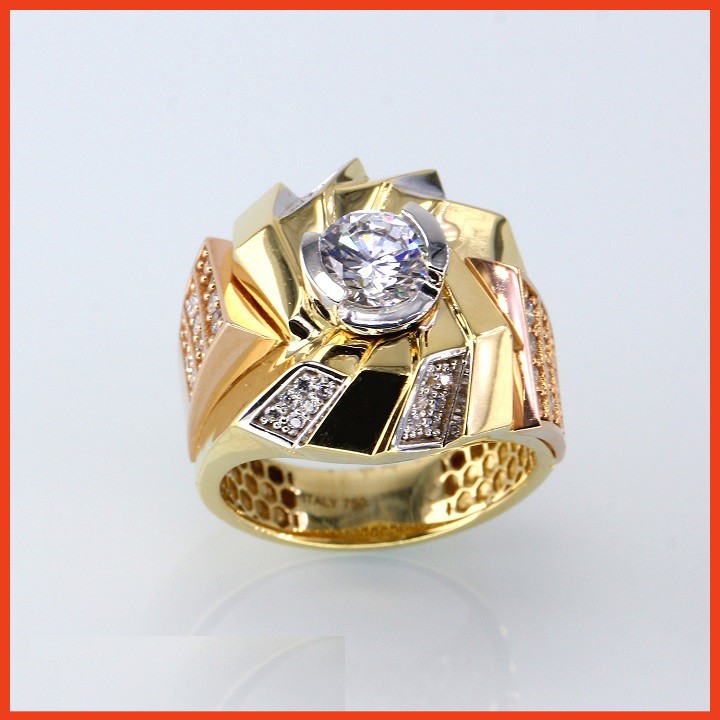 Nhẫn Nam Titan đính đá mạ 18k Đẳng Cấp Dân Chơi