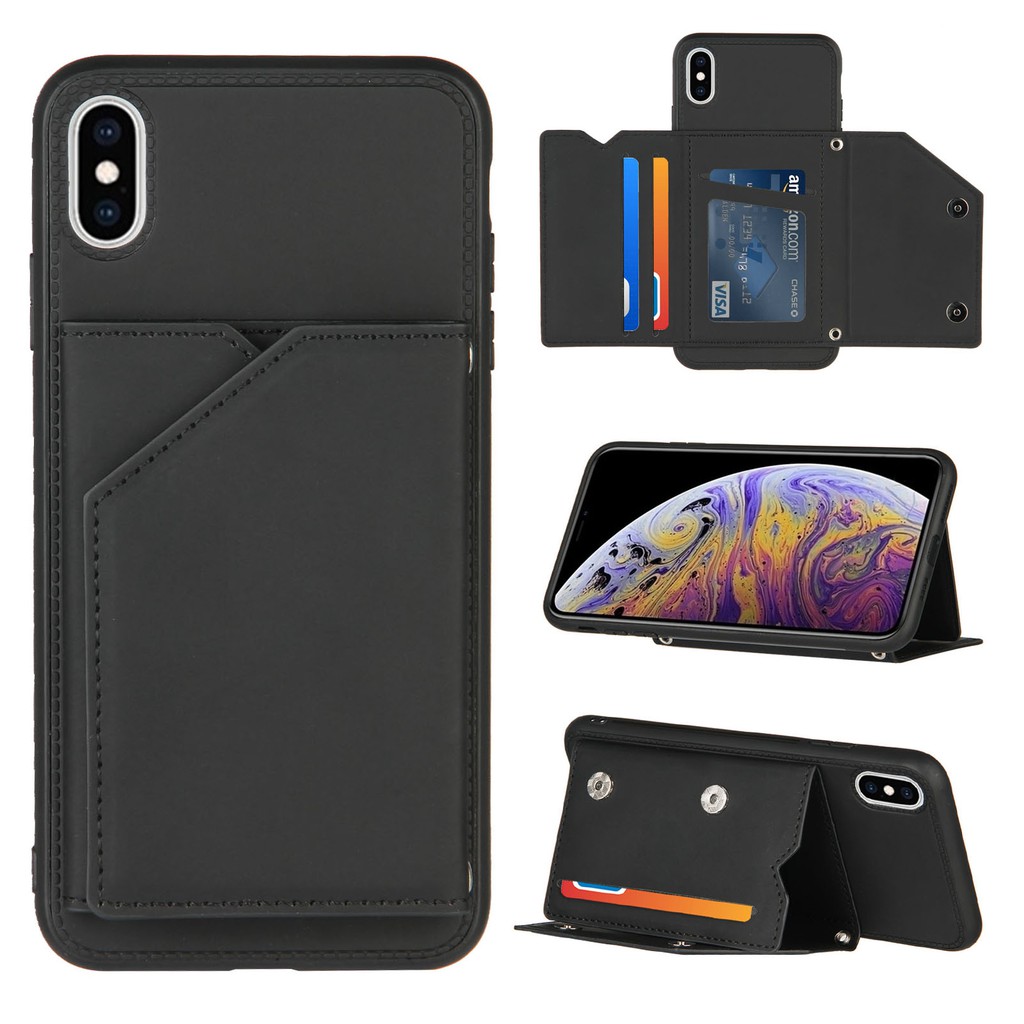 Ốp điện thoại dạng ví da có ngăn đựng thẻ cho iPhone X XS Max XR SE 2020 iPhone 8 iPh