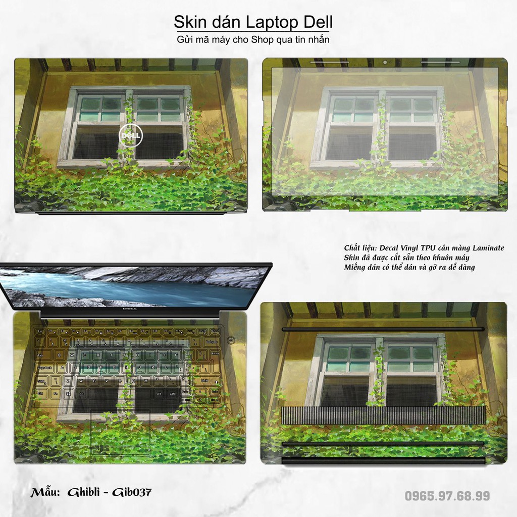 Skin dán Laptop Dell in hình Ghibli Nhật Bản (inbox mã máy cho Shop)