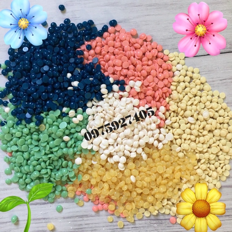 Sáp wax lông nóng dạng hạt đậu mix dừa hũ 400G siêu bám lông + tặng 5 que gỗ