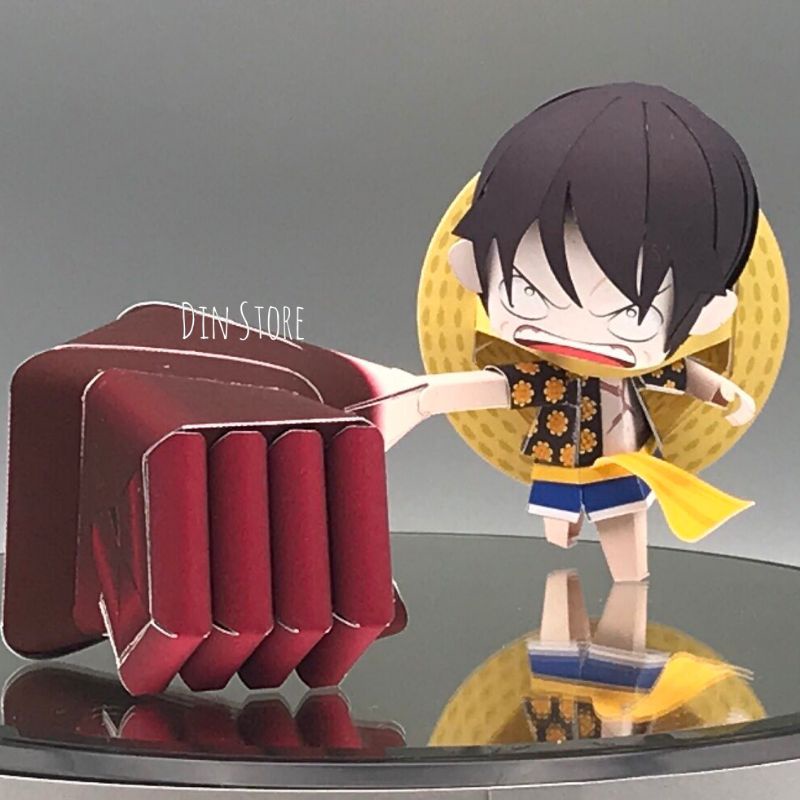 Mô Hình Giấy Luffy Gear 5 Thần Mặt Trời Nika - Monkey D. Luffy Gear 4 Gear 3 Gear 2