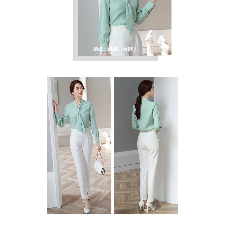Áo Sơ Mi Chiffon Tay Dài Thời Trang Thanh Lịch Dành Cho Nữ