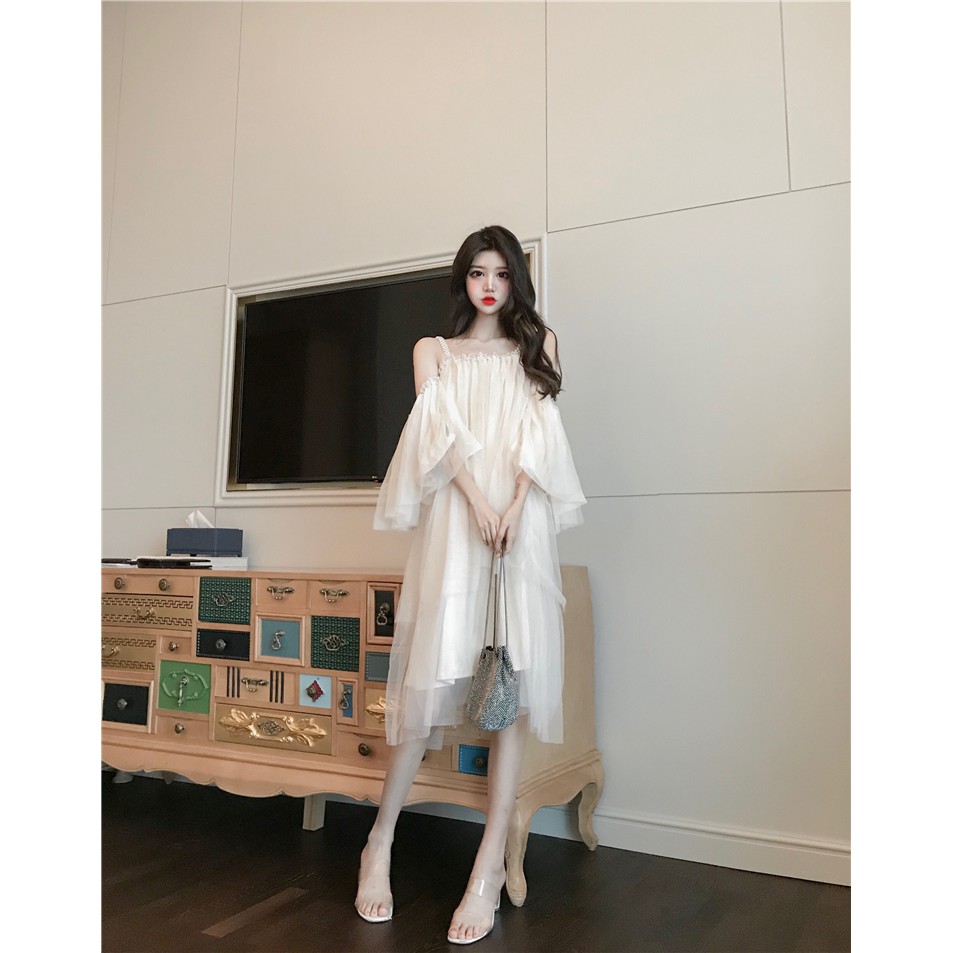 [Mã WAMT1505 giảm 10K đơn 0K] (Sẵn) Váy trễ vai blingbling / Đầm dự tiệc hở vai | BigBuy360 - bigbuy360.vn