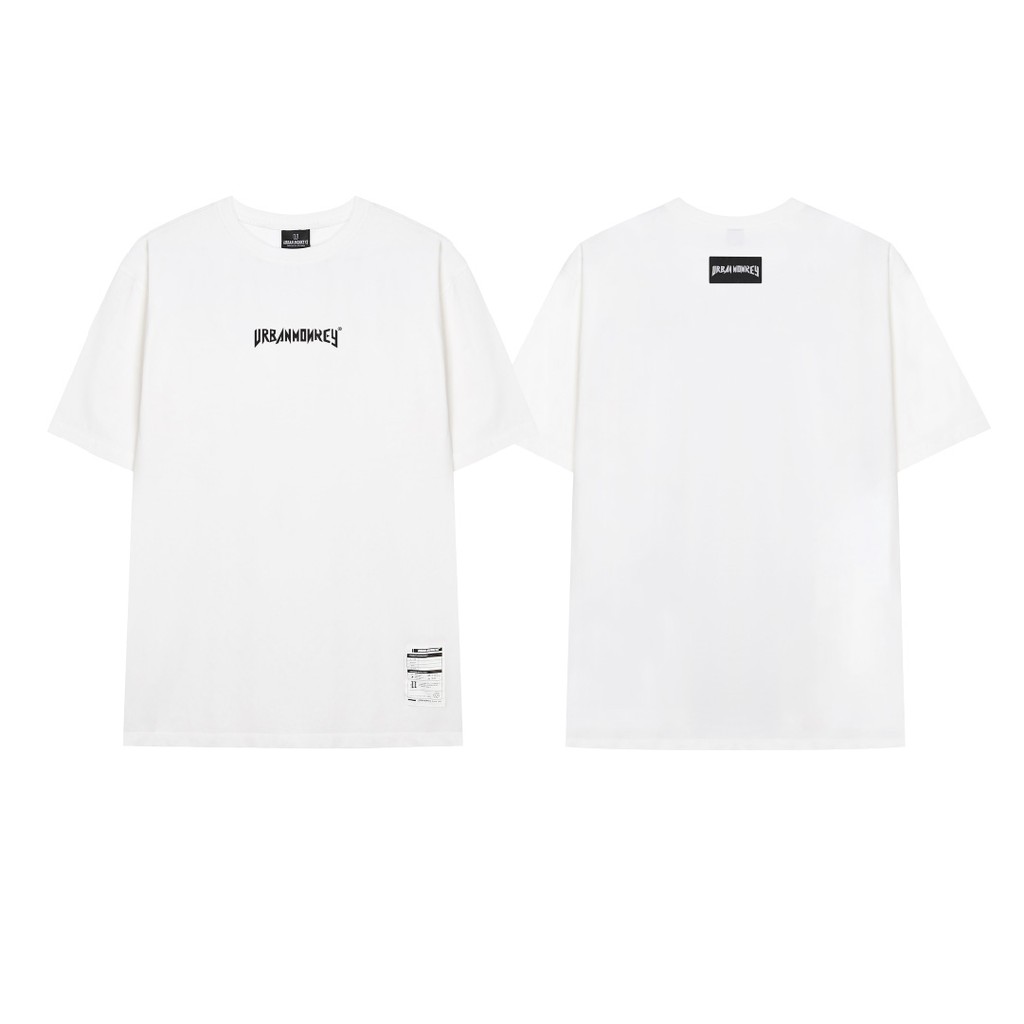 ÁO THUN [ URBAN MONKEY ] BASIC - TRẮNG (LOGO GIỮA)